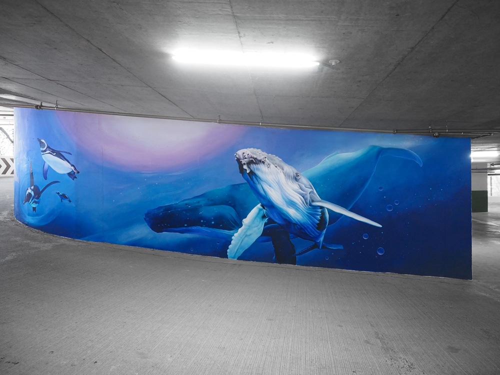 Humpback whale mural